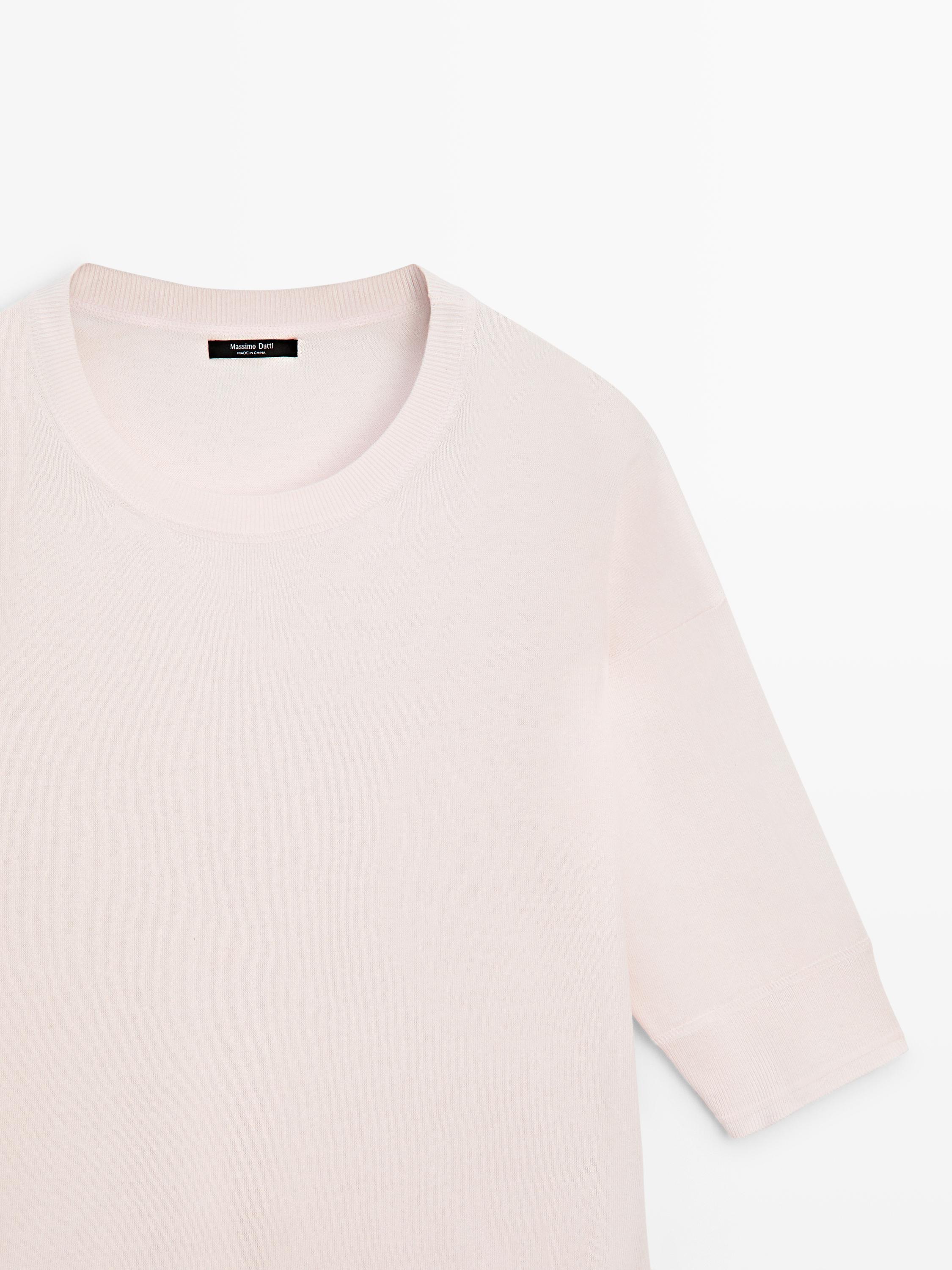 Cotton blend knit sweater